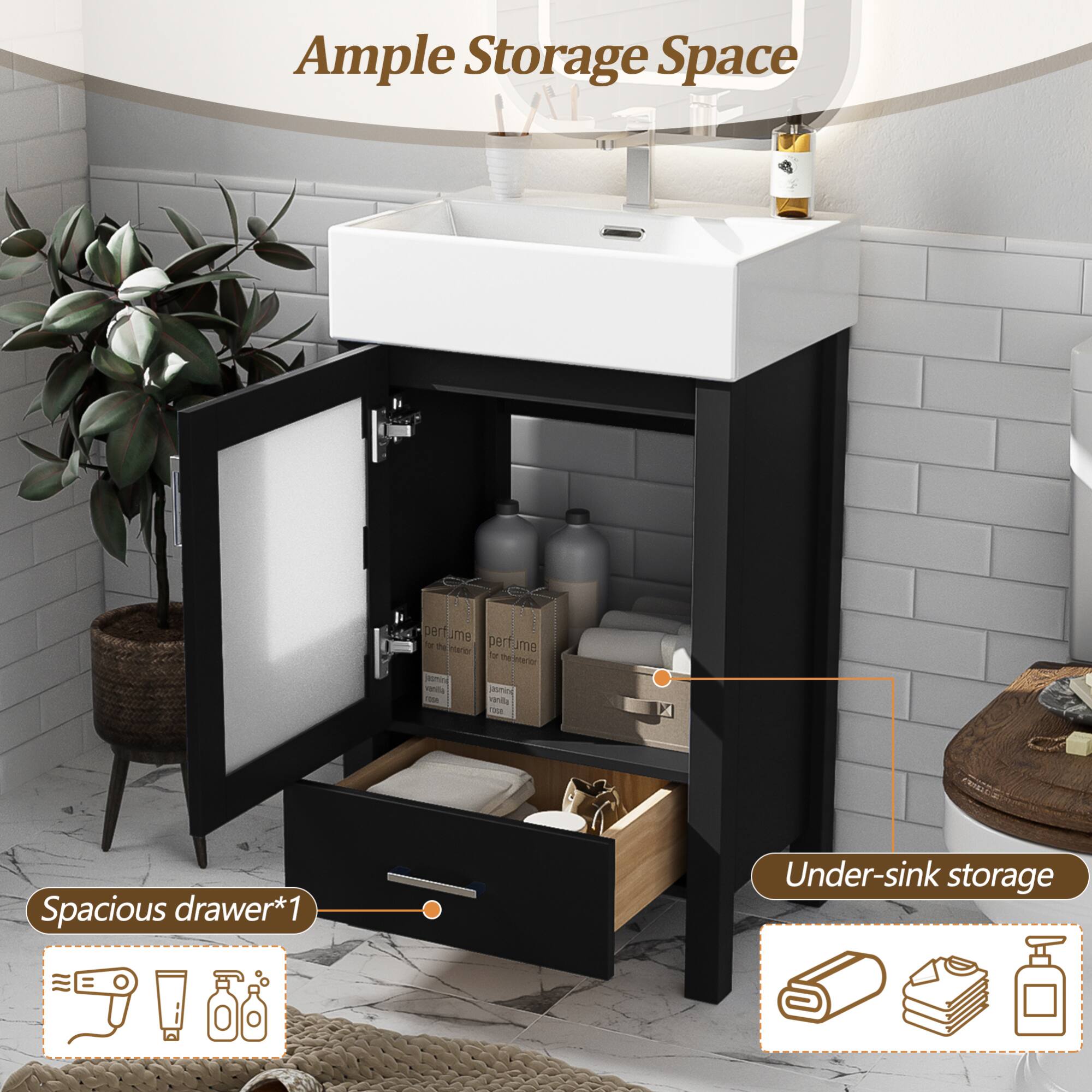 Ample Storage Space

Spacious drawer*1

Under-sink storage