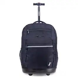 J World - Unisex Sundance 20" Rolling Backpack with Laptop Sleeve for School and Travel - Black
