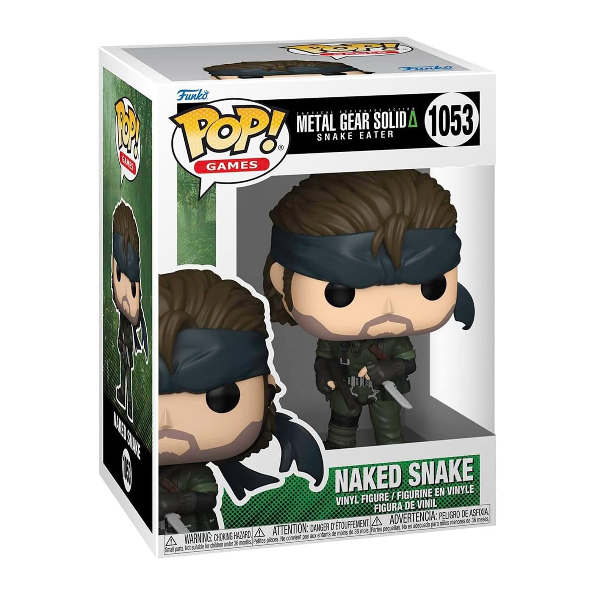 P XA Funko LAUUUE P METAL GEAR SOLID 1053 POP! SNAKE EATER GARE GAMES NAKED SNAKE FIGURINE EN VINYLE VINYL FIGURE / FIGURA DE VINIL ADVERTENCIA: PELIGRO DE ASFIXIA. A menons a 38 meses D'TOUFFEMENT adecuado pars -is ATTENTION: DANGER pequetars No iS A de  mois Partes HAZARD ennitants de non WARNING: CHOKING convient o8 B Petites pices Be shildes under x nonths R sutate t Snal 30%