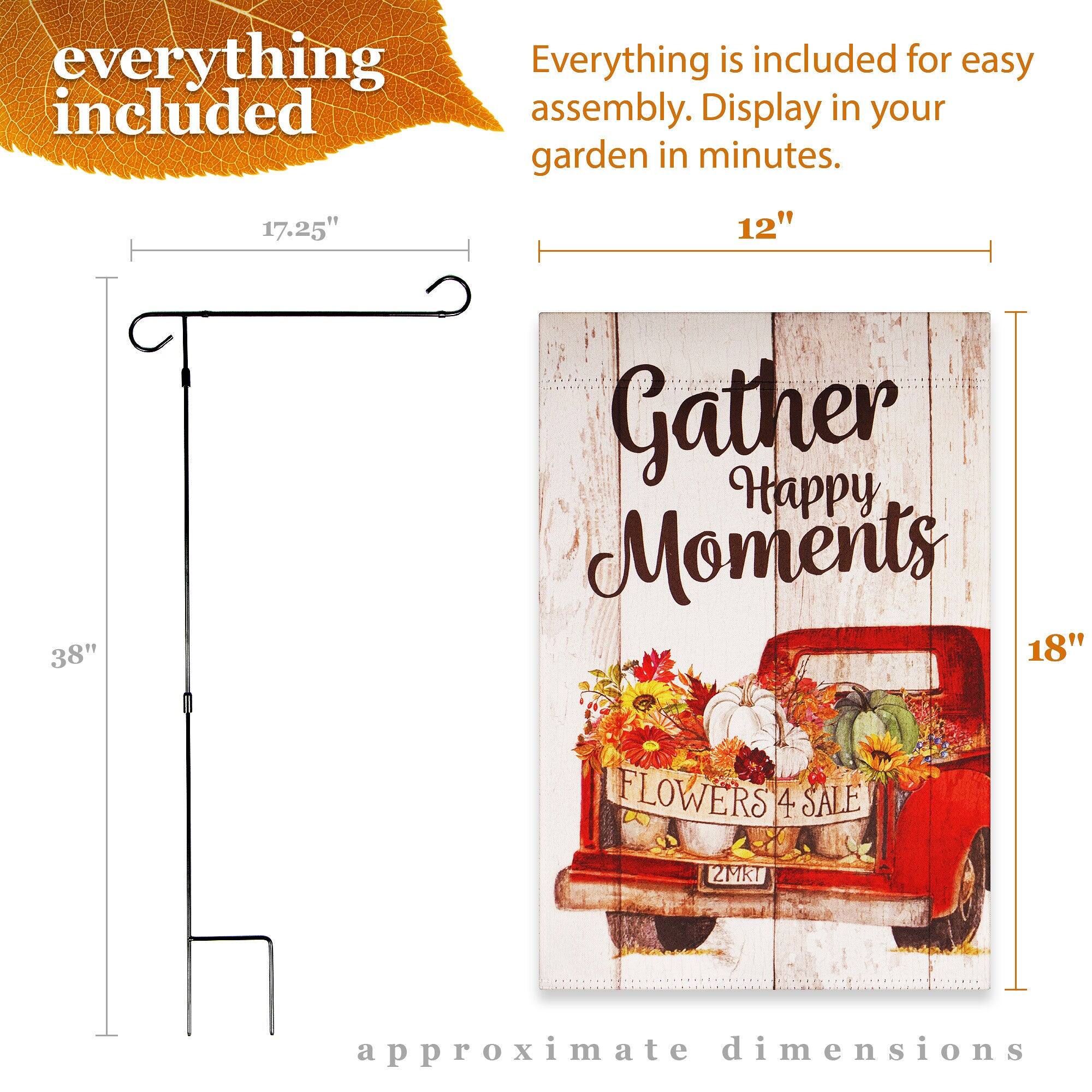 everything included

Everything is included for easy assembly. Display in your garden in minutes.

17.25" 12" 38" 18"

Gather Happy Moments

FLOWERS 4 SALE

2MKT

approximate dimensions