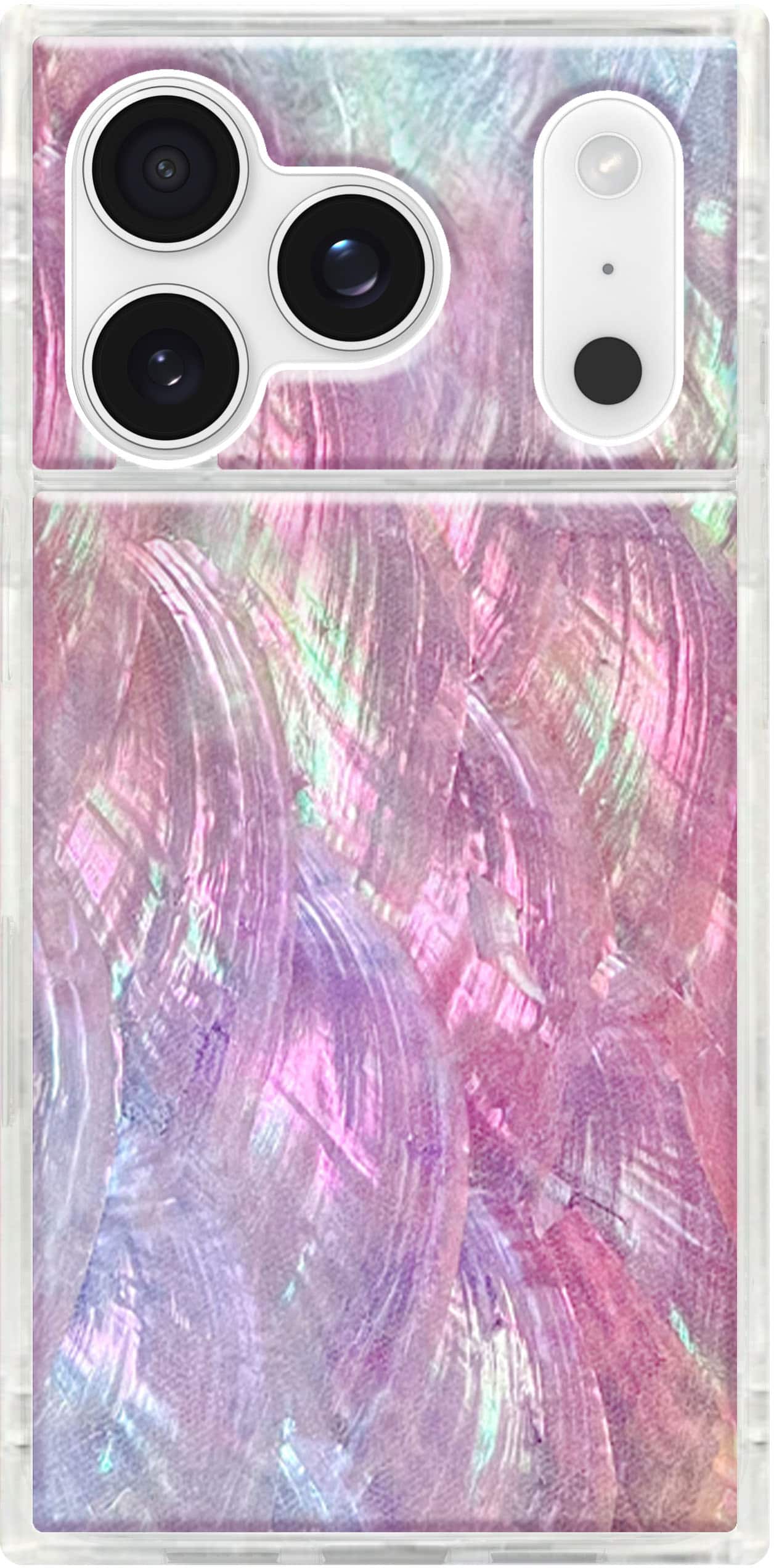 FLAUNT - Square Case with MagSafe for Apple iPhone 17 Pro - Pink Mother of Pearl - Front_Zoom
