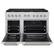 Angle. ZLINE - 48 in. Wide 8 Burner Autograph 6.7 cu. ft. Freestanding Paramount Dual Fuel Range with Nickel Helix Handles - Stainless Steel.