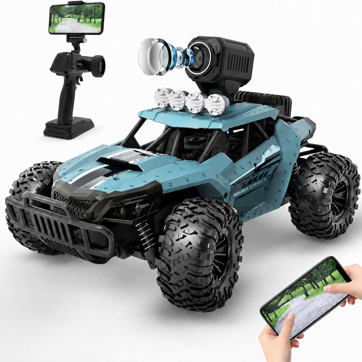 DEERC - 1:16 Scale RC Cars with 1080P HD FPV Camera, 60 Min Play