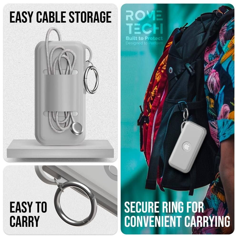 EASY CABLE STORAGE  
EASY TO CARRY  
SECURE RING FOR CONVENIENT CARRYING  

ROME TECH  
Built to Protect  
Designed to Perform