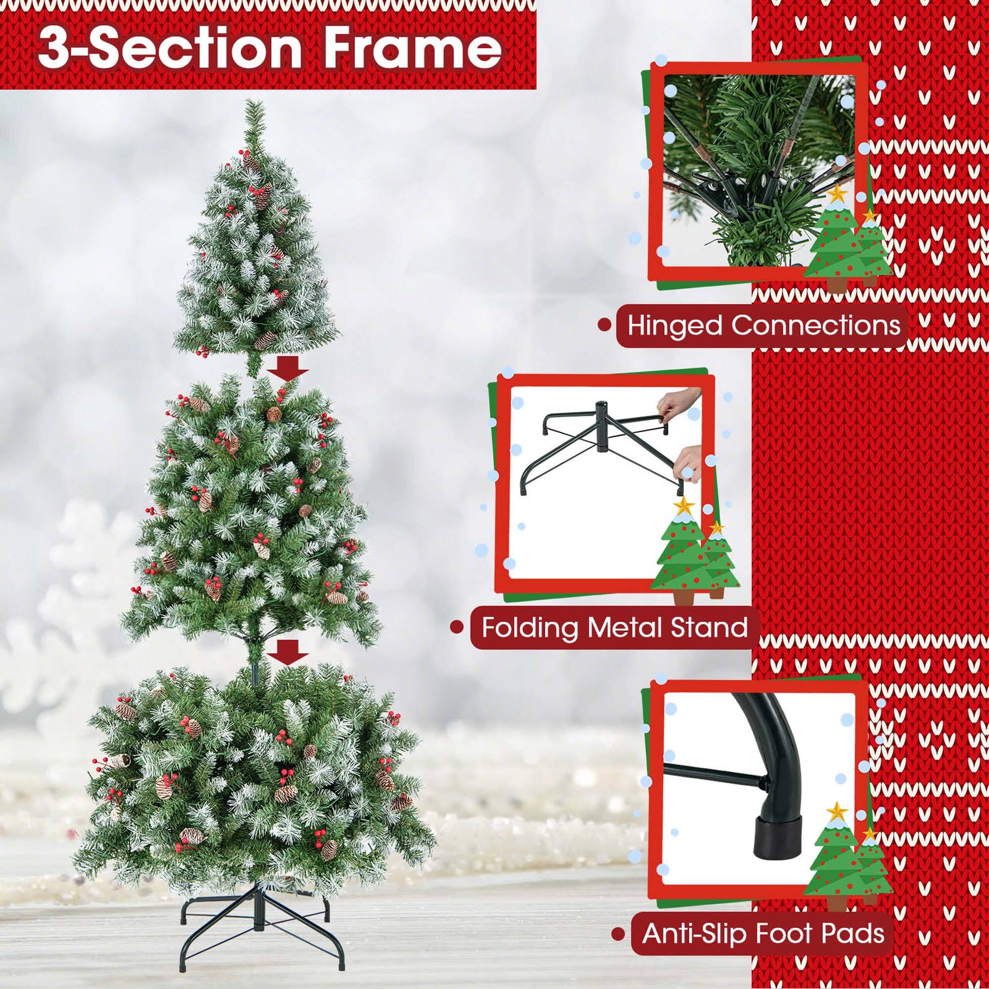 3-Section Frame Hinged Connections Folding Metal Stand Anti-Slip Foot Pads