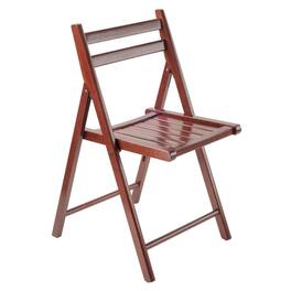 FurniFact - Folding Chair Set – 4-Pack Folding Wood Chairs for Easy Storage - Walnut