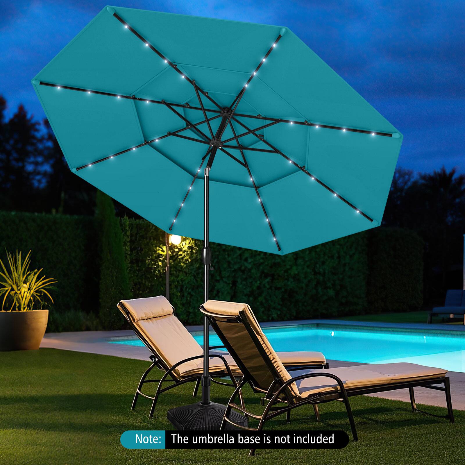 Note: The umbrella base is not included.