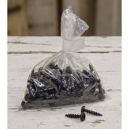 Front. BreeBe - 100/Pkg Black Screws- #6 Phillips Round Head- 5/8" - Black.