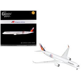 Airbus A350-1000 Commercial Aircraft with Flaps Down White with Tail Graphics 1/200 Diecast Model Airplane by GeminiJets