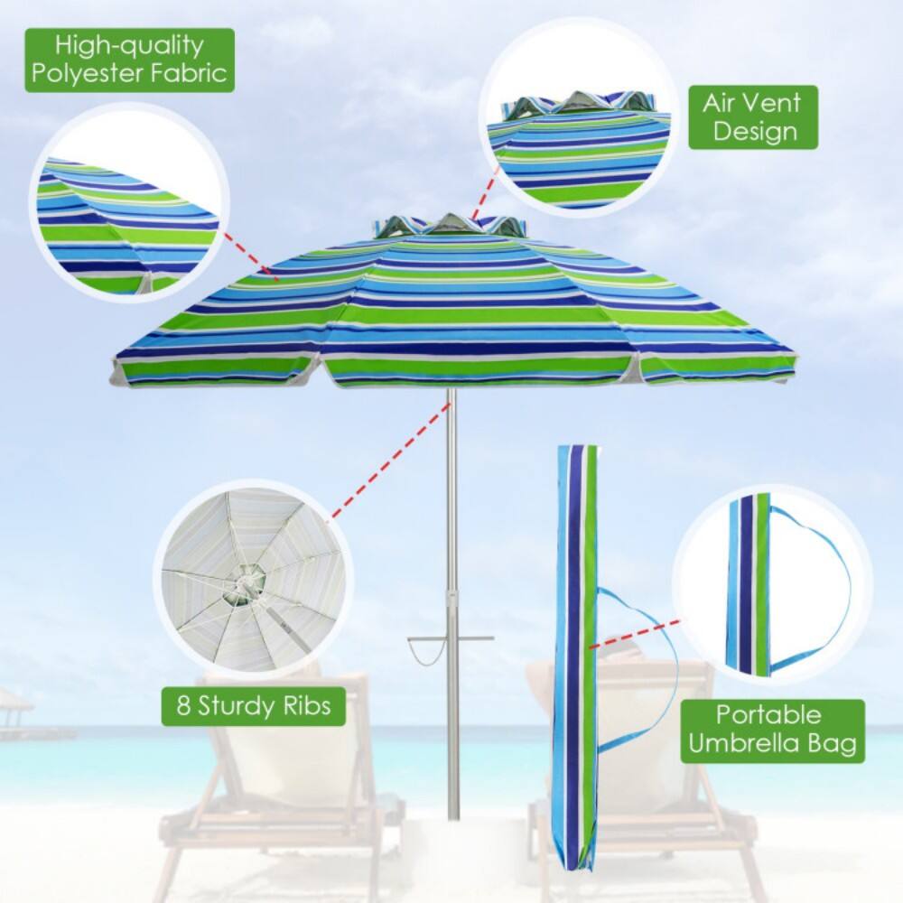 High-quality Polyester Fabric  
Air Vent Design  
8 Sturdy Ribs  
Portable Umbrella Bag