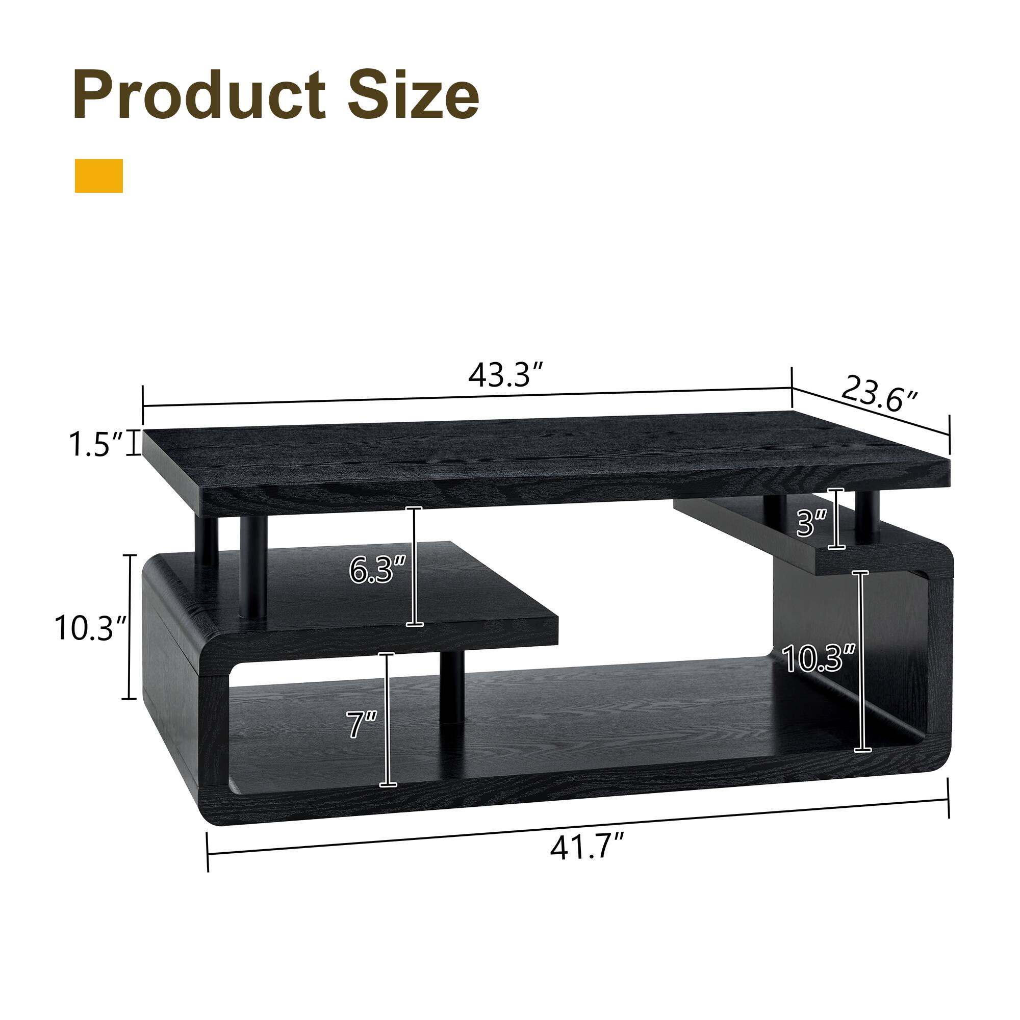 Product Size

1.5" I  
10.3"  
6.3"  
7"  
43.3"  
41.7"  
23.6"  
3"  
10.3"