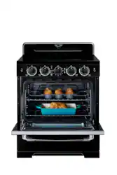 Unique Appliances - Classic Retro 3.9 Cu. Ft. Freestanding Induction Range with Air Fry - Midnight Black - Angle_Zoom
