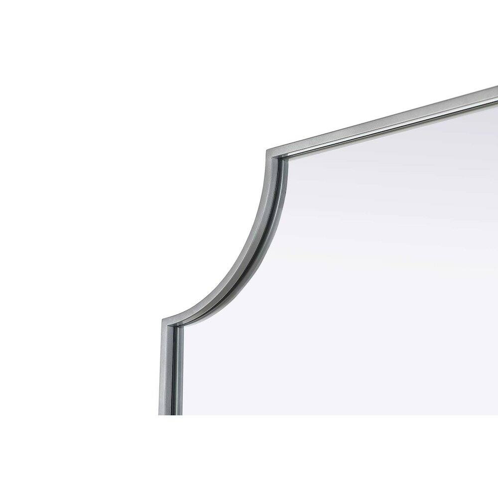 Back. Elegant Kitchen and Bath - Notched Metal Mirror 27x42 inch in Silver - Silver.