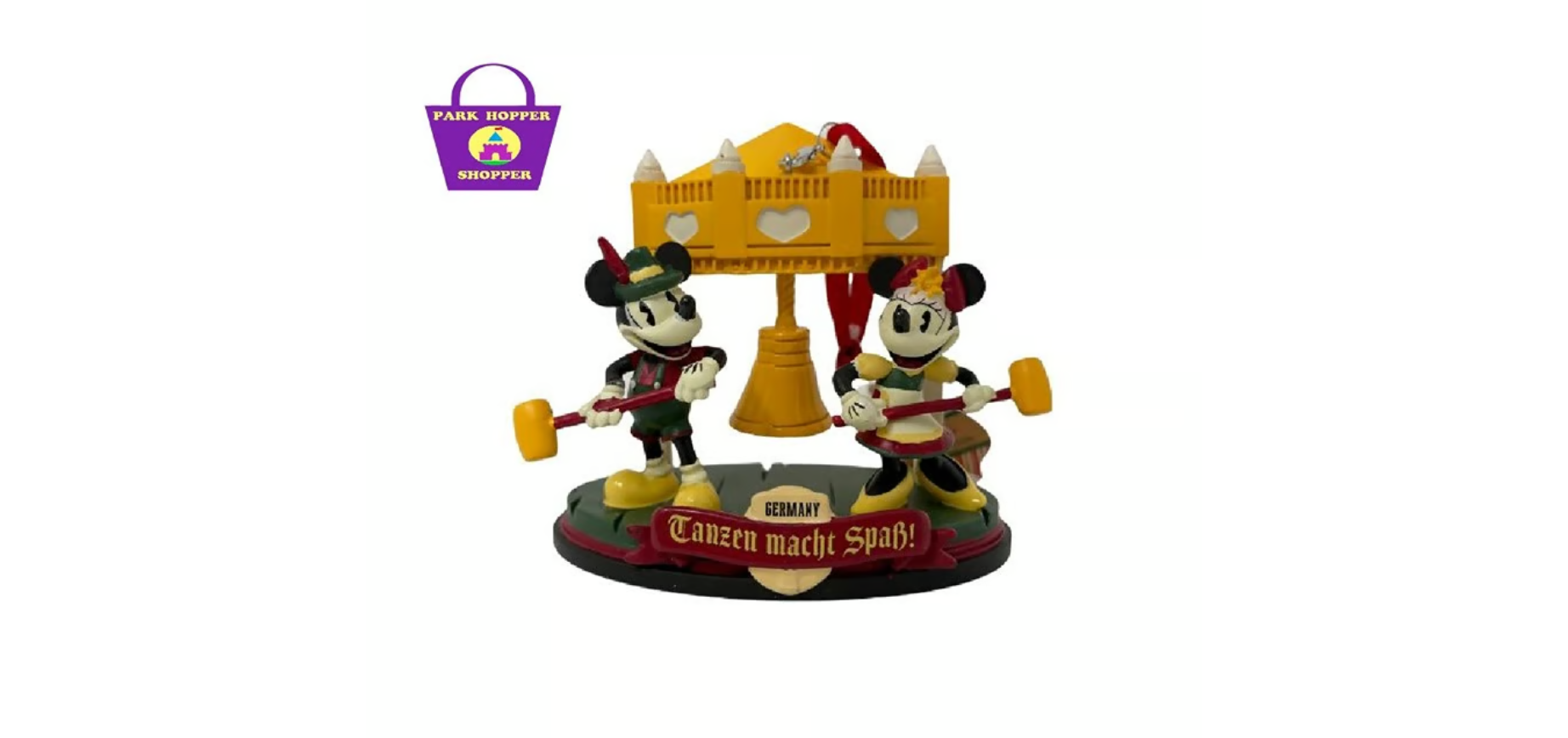 Disney - EPCOT Germany Pavilion Mickey and Minnie Bellringer Figural Ornament - Brown