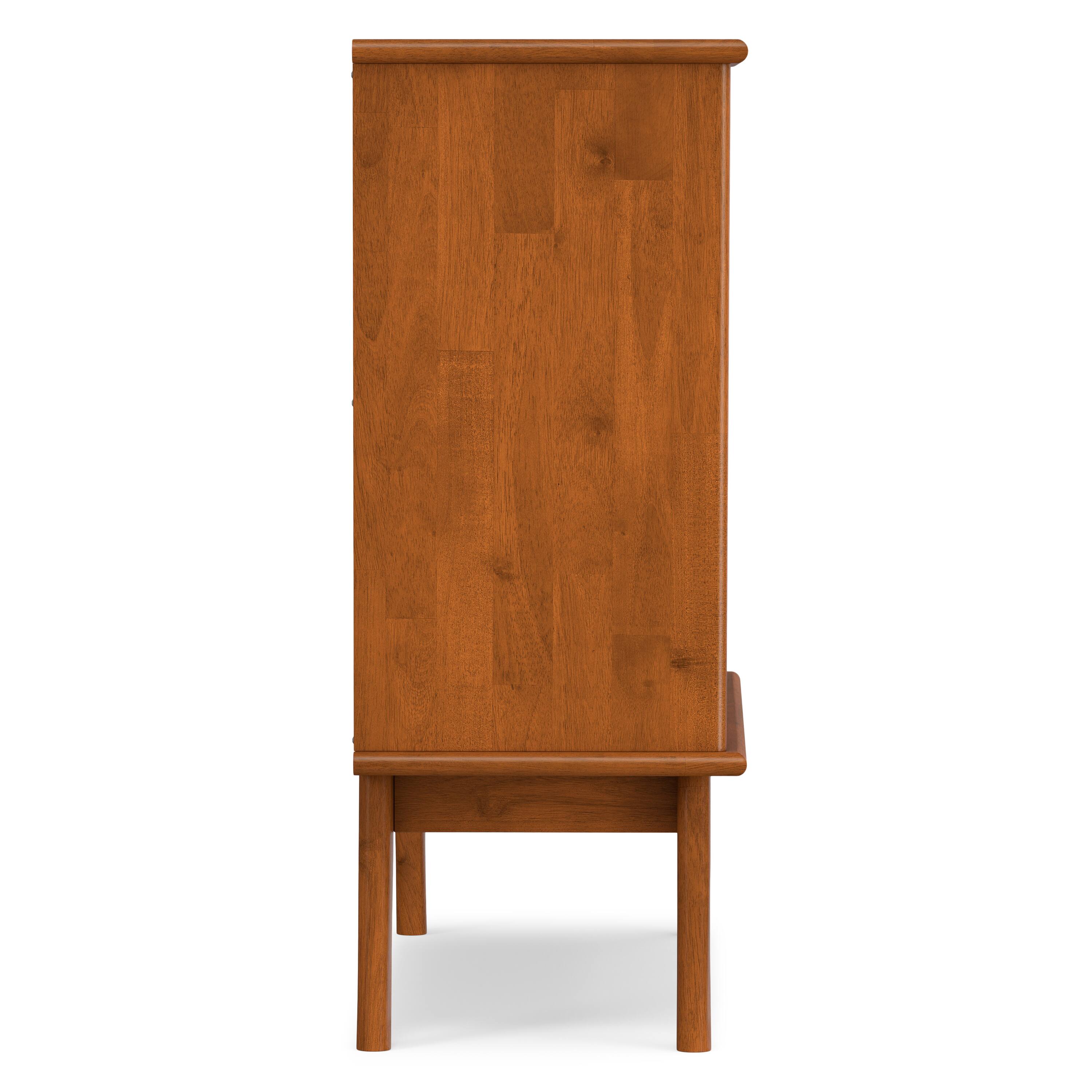 Alt View 2. Simpli Home - Simpli Home Draper SOLID HARDWOOD 36 inch Wide Mid Century Modern Entryway Storage Cabinet in Teak Brown - Teak Brown.
