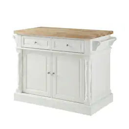 Crosley Furniture - Oxford Butcher Block Kitchen Island - White
