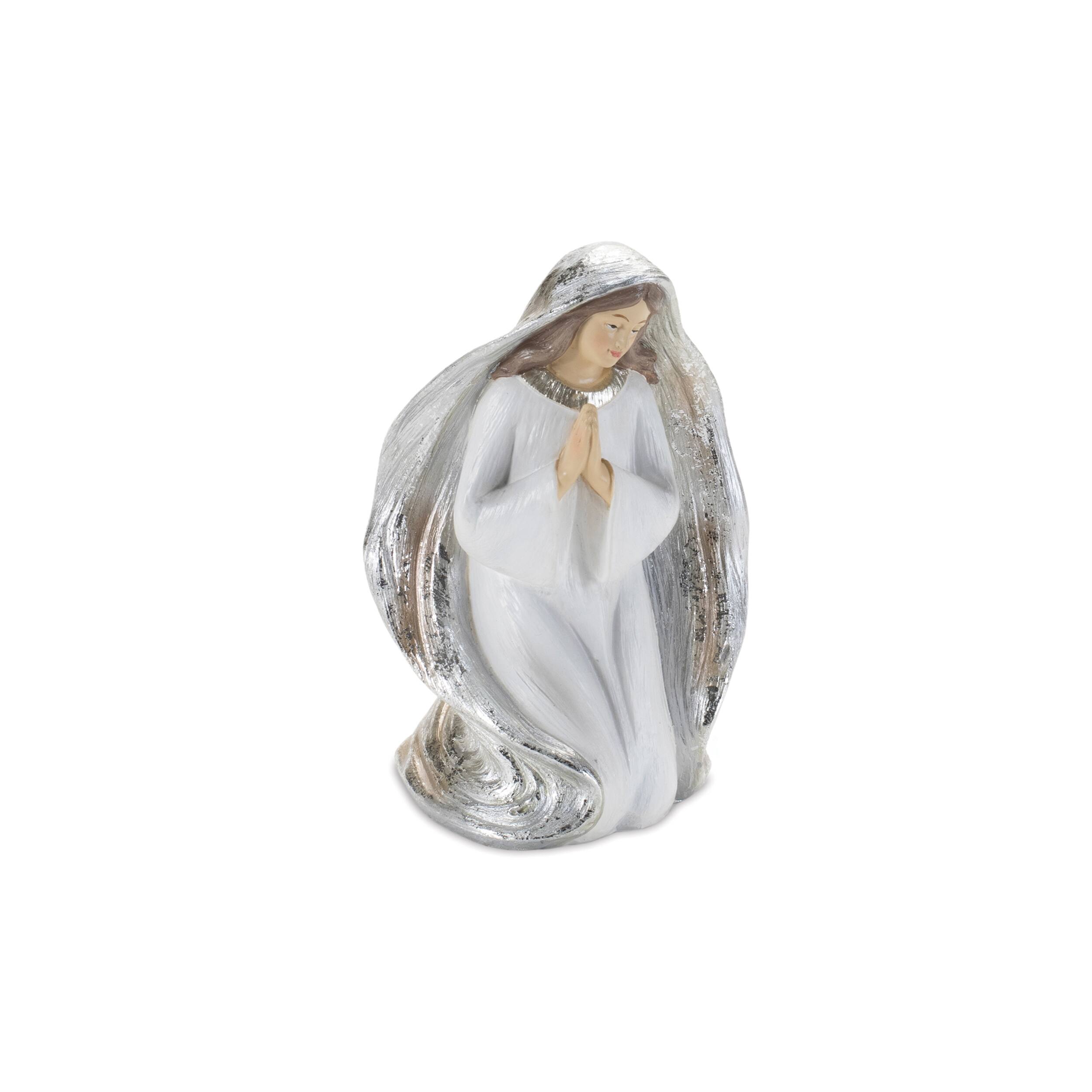 Left. BreeBe - Holiday Nativity Figurine (Set of 6) - White, Silver.