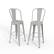 Front Zoom. Simpli Home - Fletcher Metal Bar Stool (Set of 2) - White.