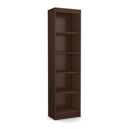 Hivvago - Chocolate Wood Finish 71-inch Tall 5-Shelf Bookcase - Brown