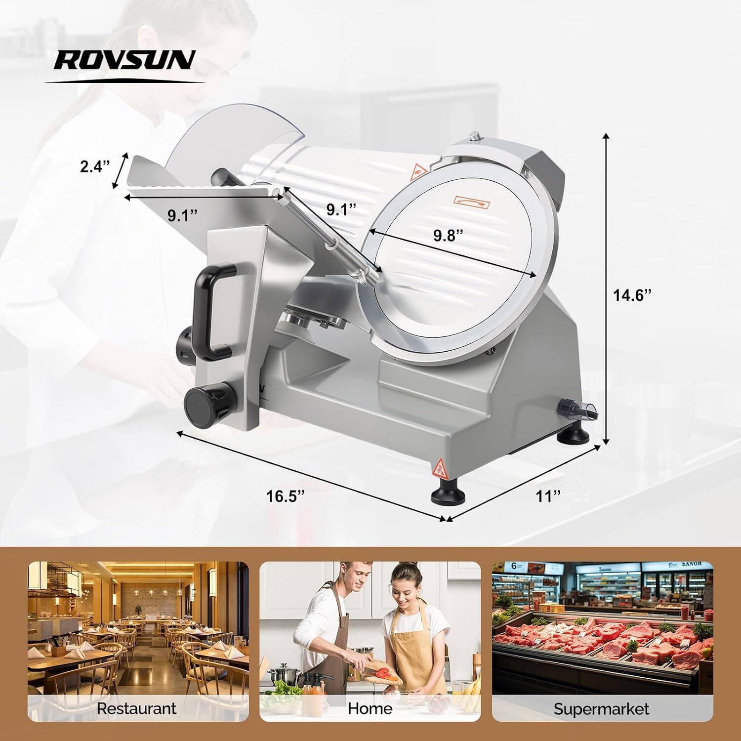 ROVSUN

2.4"
9.1"
9.1"
9.8"
14.6"
16.5"
11"

BAYOR
DEN

Restaurant
Home
Supermarket