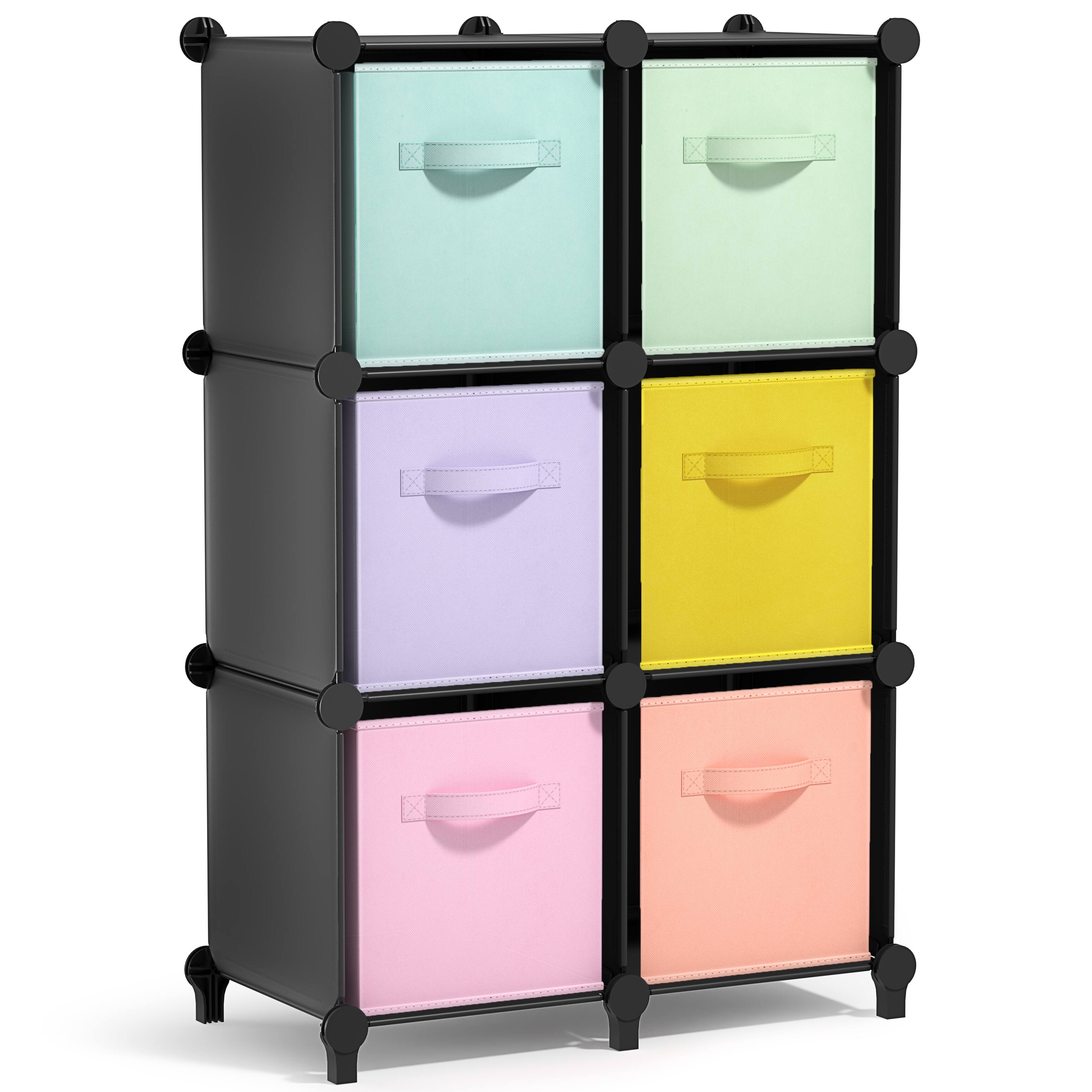 Alt View 5. Sorbus - Sorbus 6 Cube Storage Organizer with 6 Fabric Storage Bins, Closet Organizers and Storage with 11 Inch Baskets.