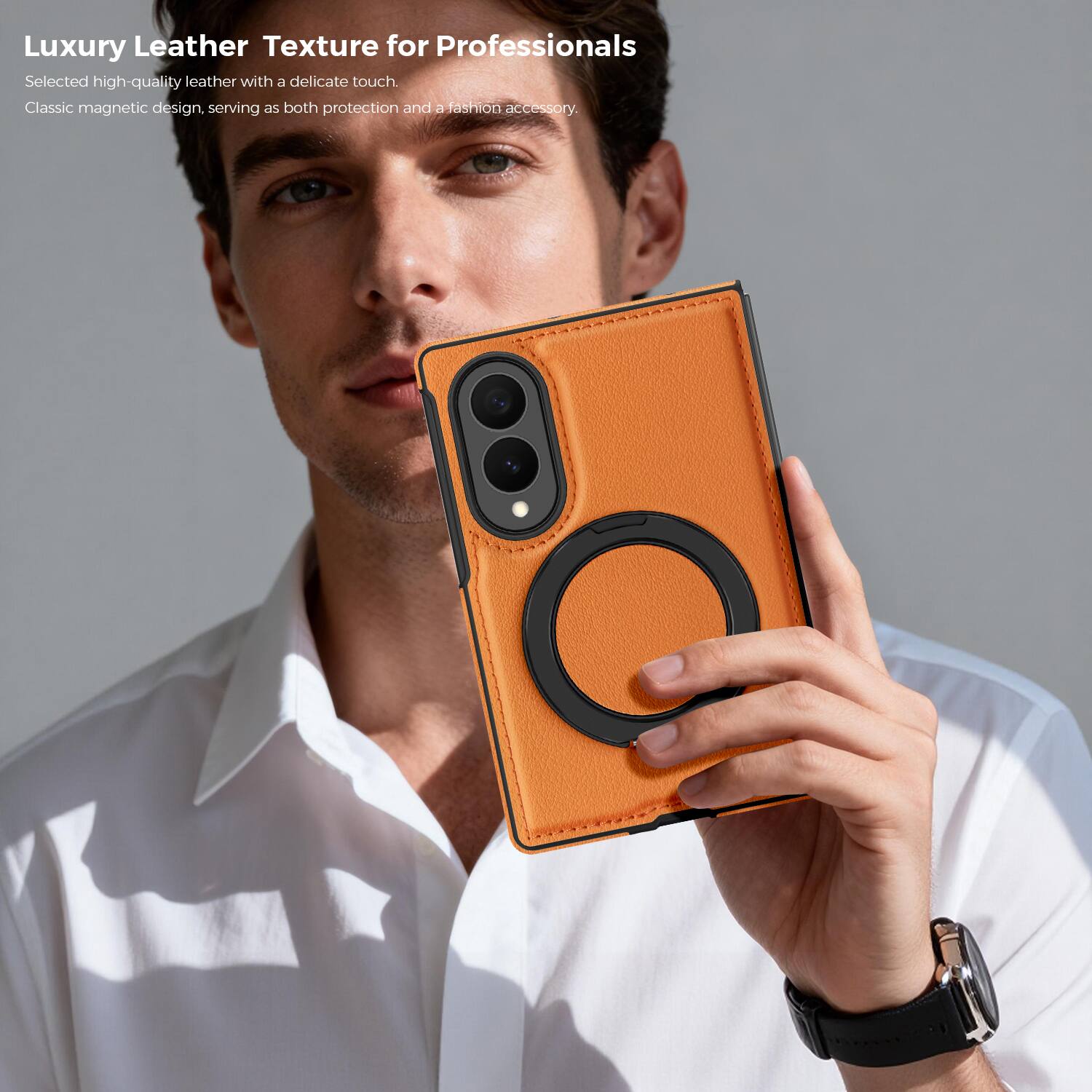 Luxury Leather Texture for Professionals

Selected high-quality leather with a delicate touch.

Classic magnetic design, serving as both protection and a fashion accessory.