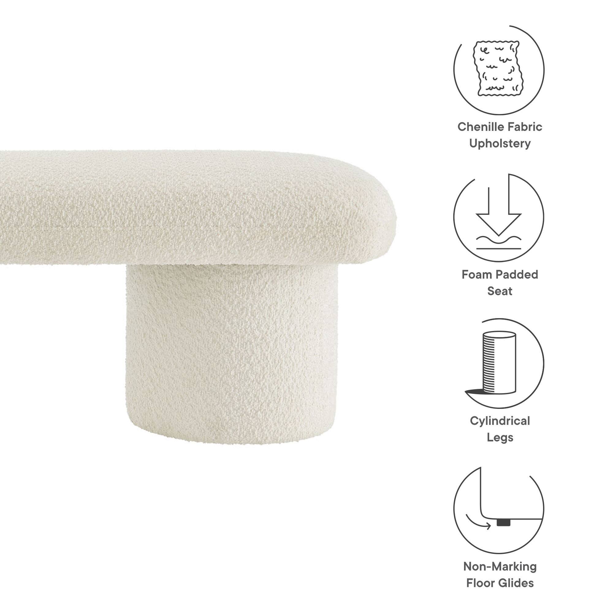 Chenille Fabric Upholstery  
Foam Padded Seat  
Cylindrical Legs  
Non-Marking Floor Glides