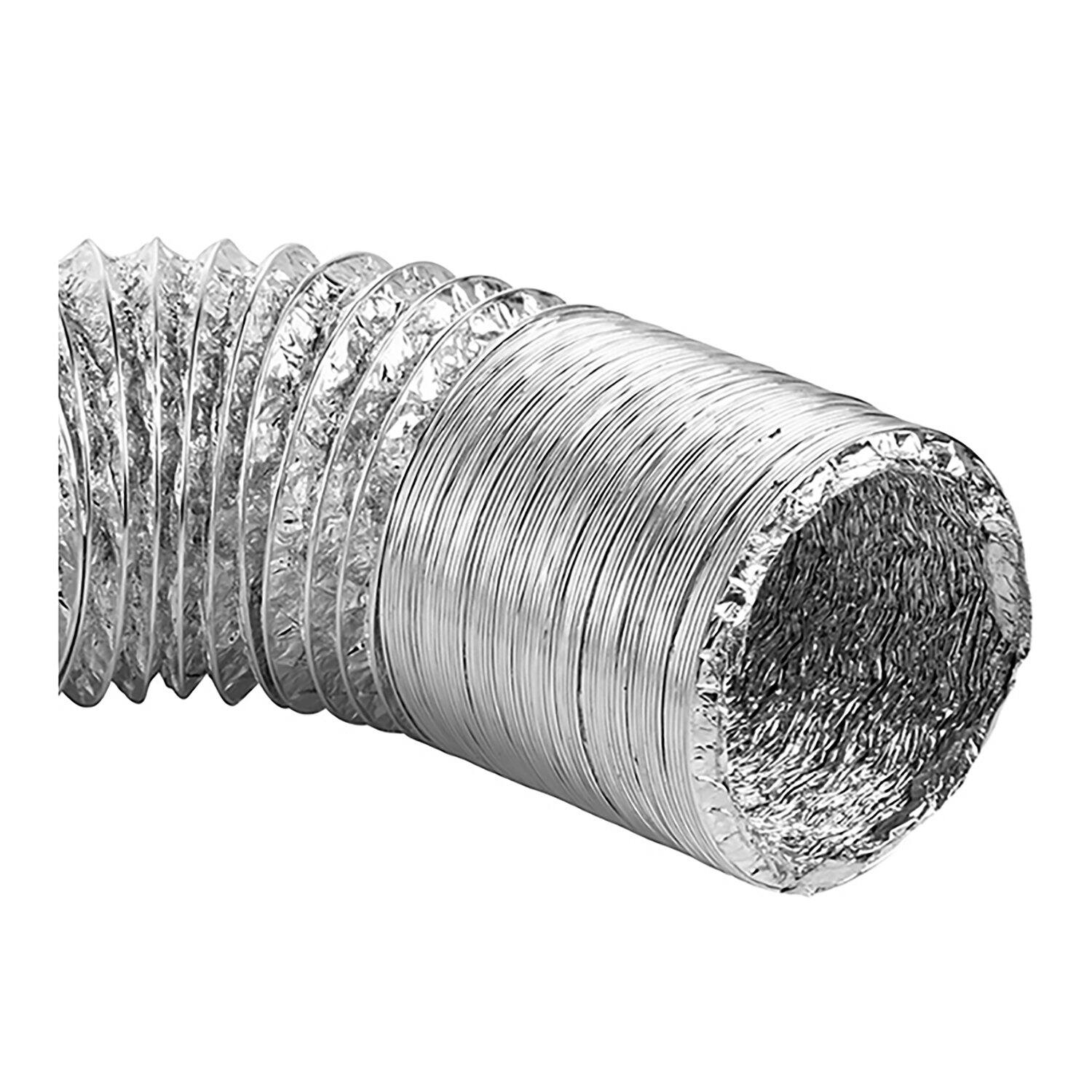 Left. Lambro - 4" UL 2158A Clothes Dryer Foil Flex Transition Duct 50 ft.