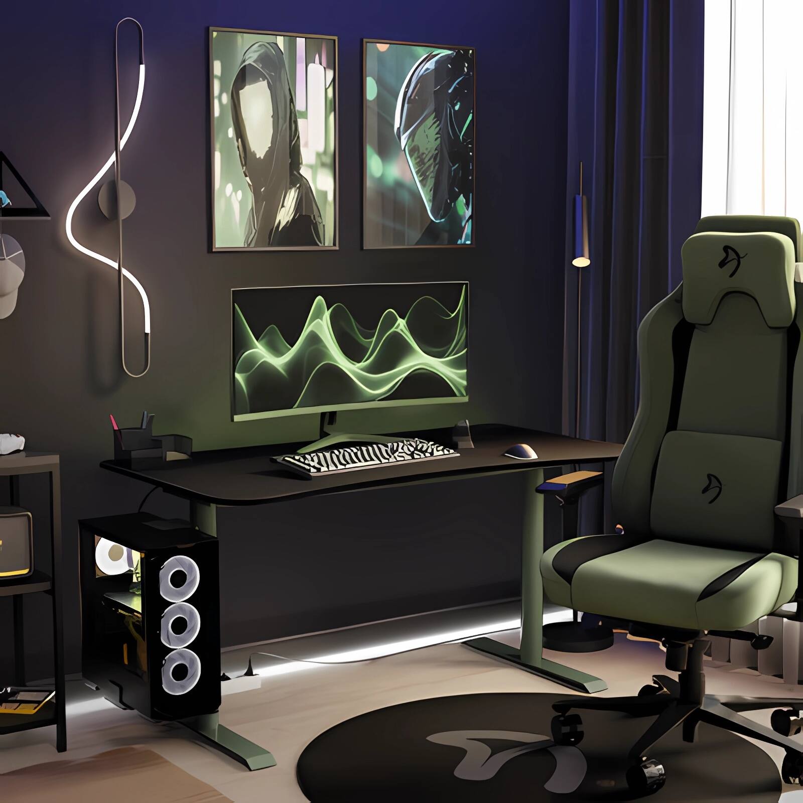 Back. Arozzi - Arozzi – Nova 34" Curved VA UWQHD 165Hz Gaming Monitor – Forest Green - Forest Green.