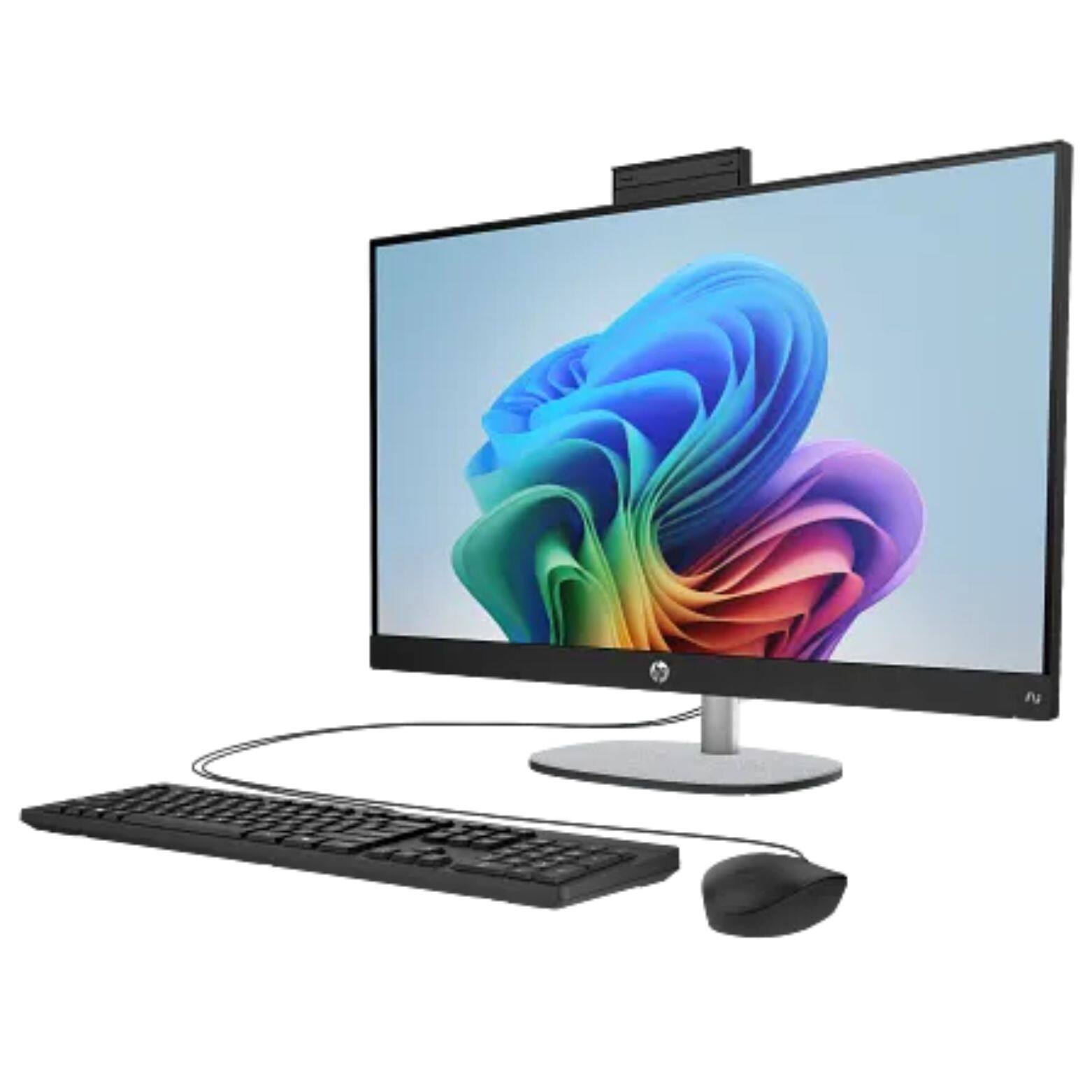 Alt View 1. HP - 27-CR2000T 27" FHD IPS Intel Core Ultra 5 225U 1.5 GHz 16GB DDR5 512GB SSD Intel UHD Windows 11 Home All-in-One Desktop - Black.