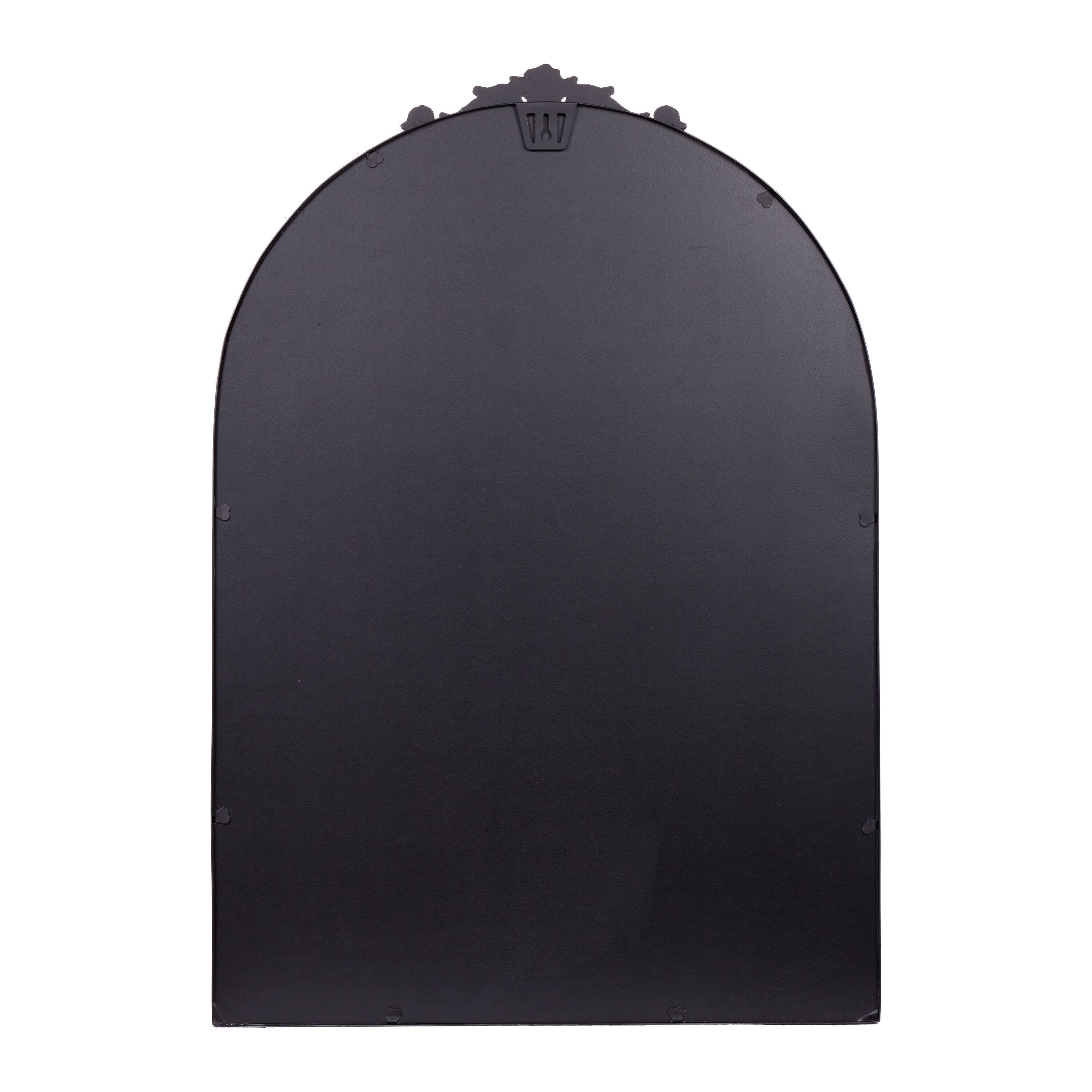 Alt View 5. Emma + Oliver - Arched Wall Mirror with Metal Frame and Aluminum Backed Glass - Black.