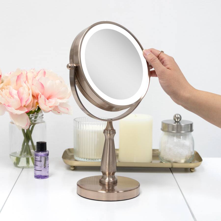 Alt View 1. Zadro - LED Lighted Makeup Mirror with 8X/1X Magnifications & 360-Degree Rotating Head - Chrome.