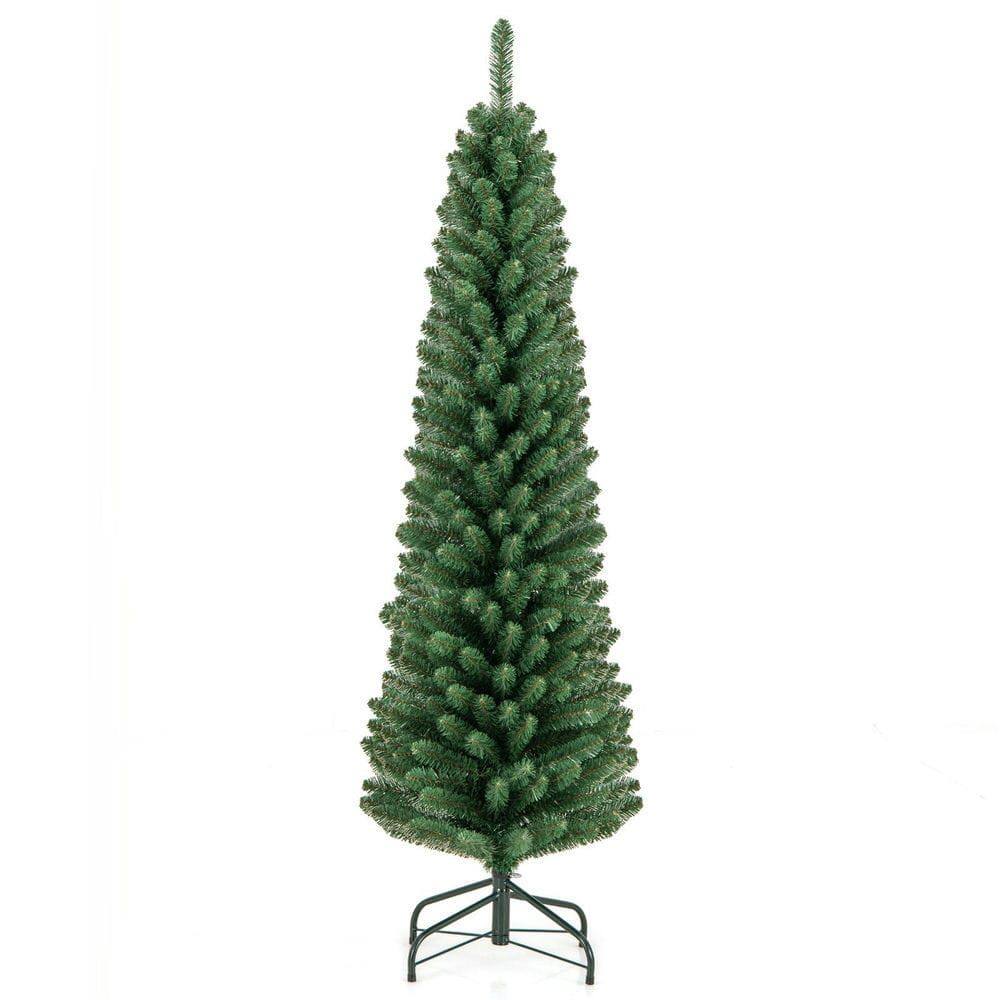 Alt View 2. Resenkos - Resenkos 5-Ft Pencil Christmas Tree with Memory Wire Branch Tips, Green - Green.