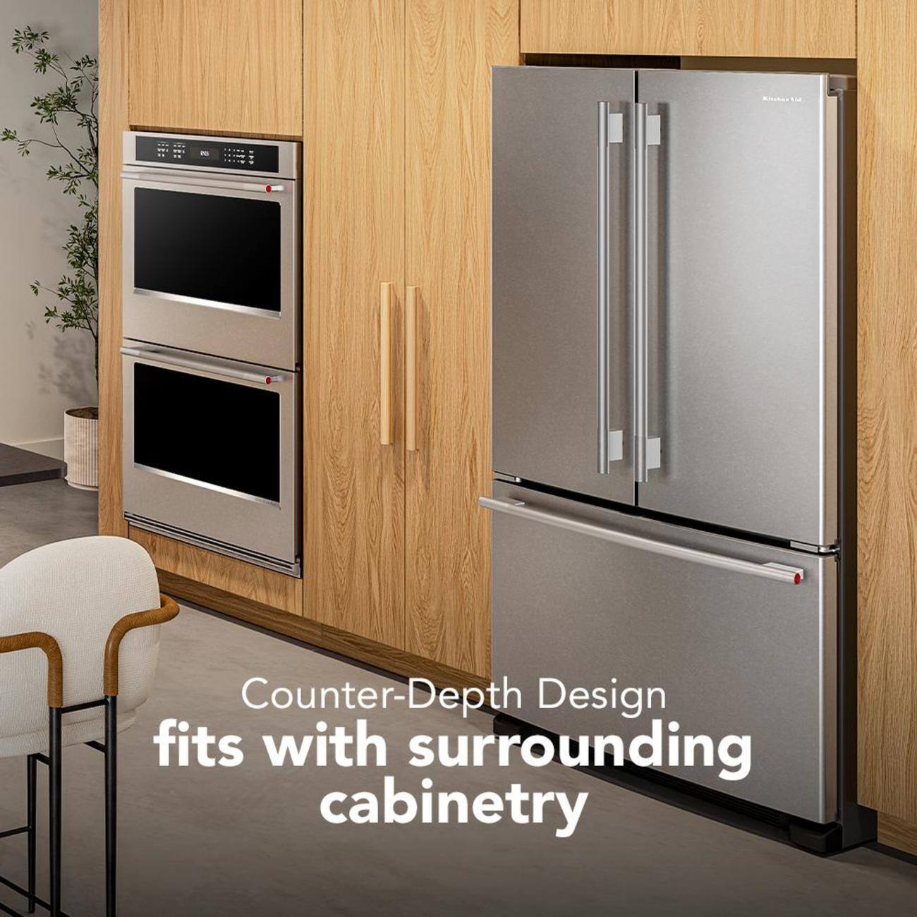 Counter-Depth Design fits with surrounding cabinetry