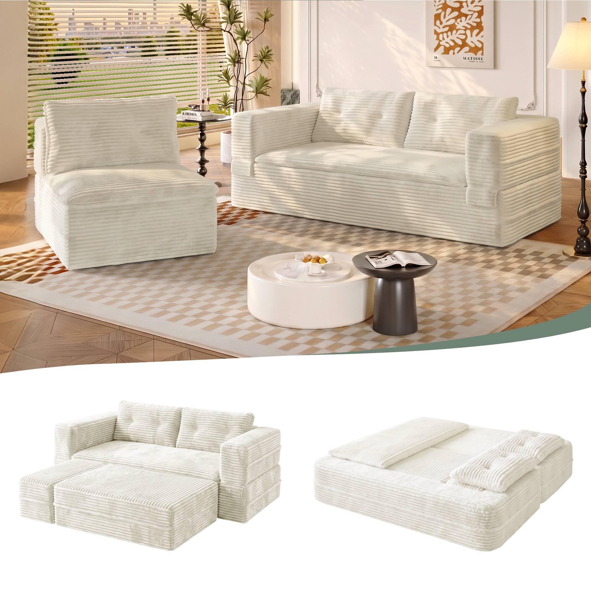 Beige White