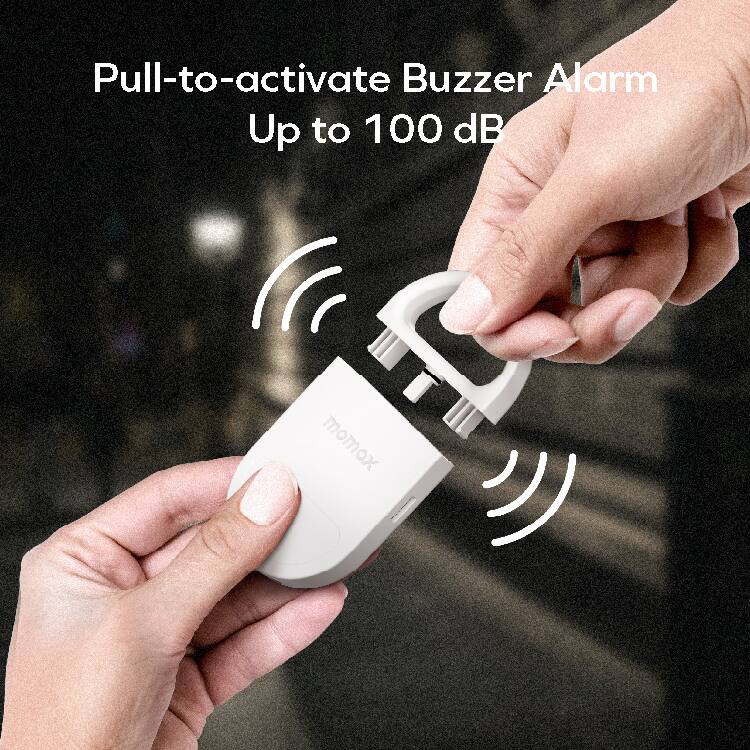 Pull-to-activate Buzzer Alarm  
Up to 100 dB