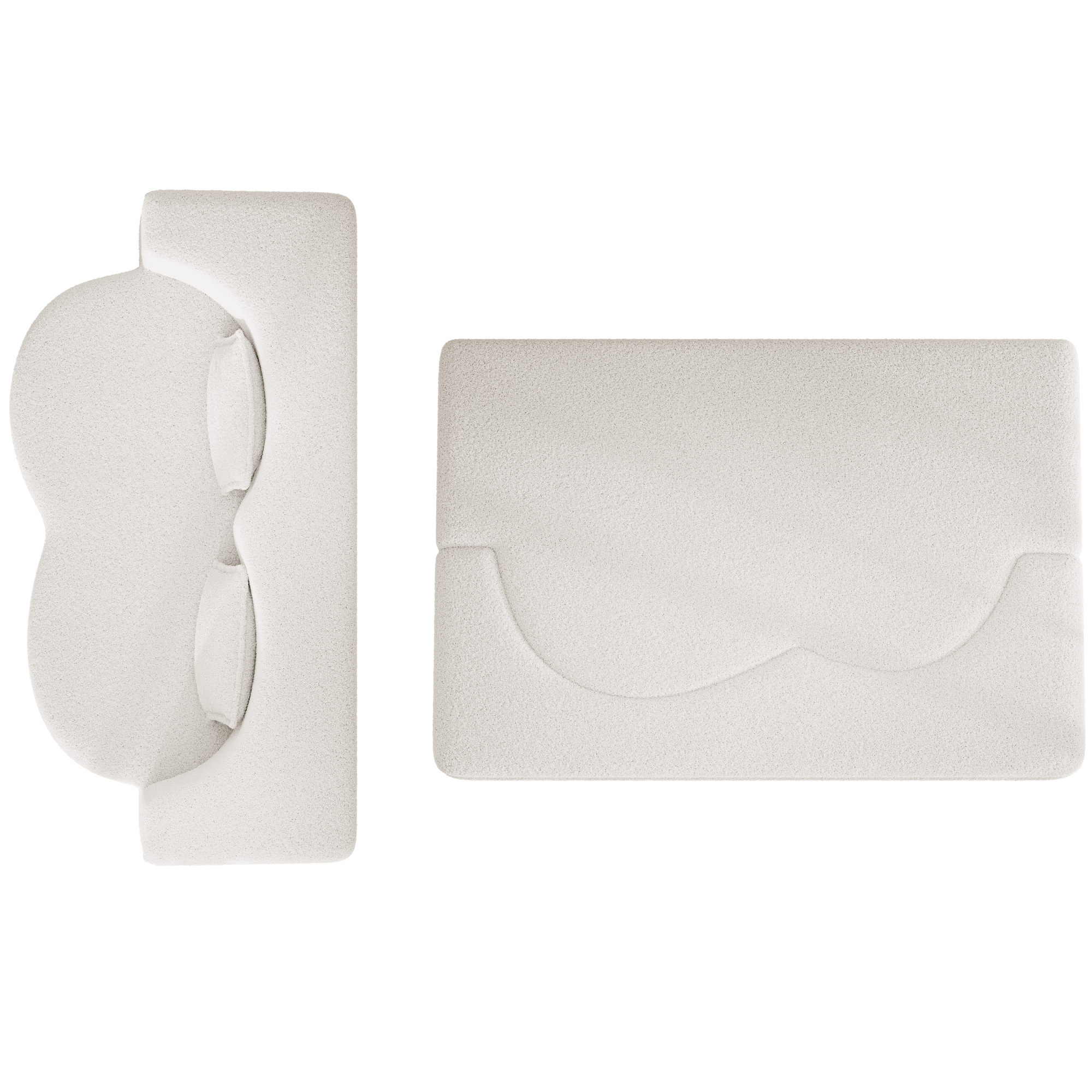 Alt View 7. GOODSILO - Convertible Floor Sofa Bed with 2 Pillows, Full Size Folding Mattress for Living Room and Guest Spaces - Beige+White.