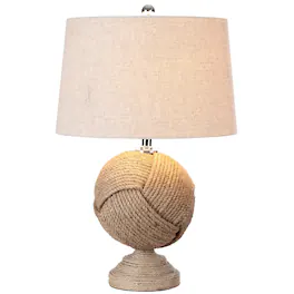Jonathan Y - Monkey's Fist 24" Knotted Rope LED Table Lamp - Brown