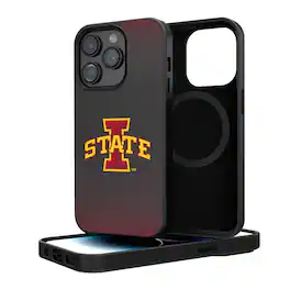 Keyscaper - NCAA - Iowa State Cyclones Linen Logo iPhone Magnetic Bump Case - 13 - Black