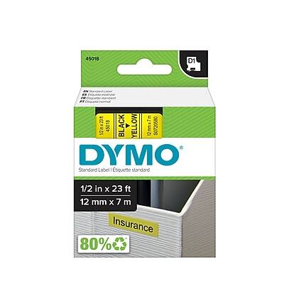 45018 D1 EN Gastad B Equeta FR PT EnquetA 12x23 45018 BLACK YELLOW 12mmx7m SOT20580 DYMO Standard Label I Etiquette standard 1/2 in x 23 ft 12 mm x 7 m Insurance 80%