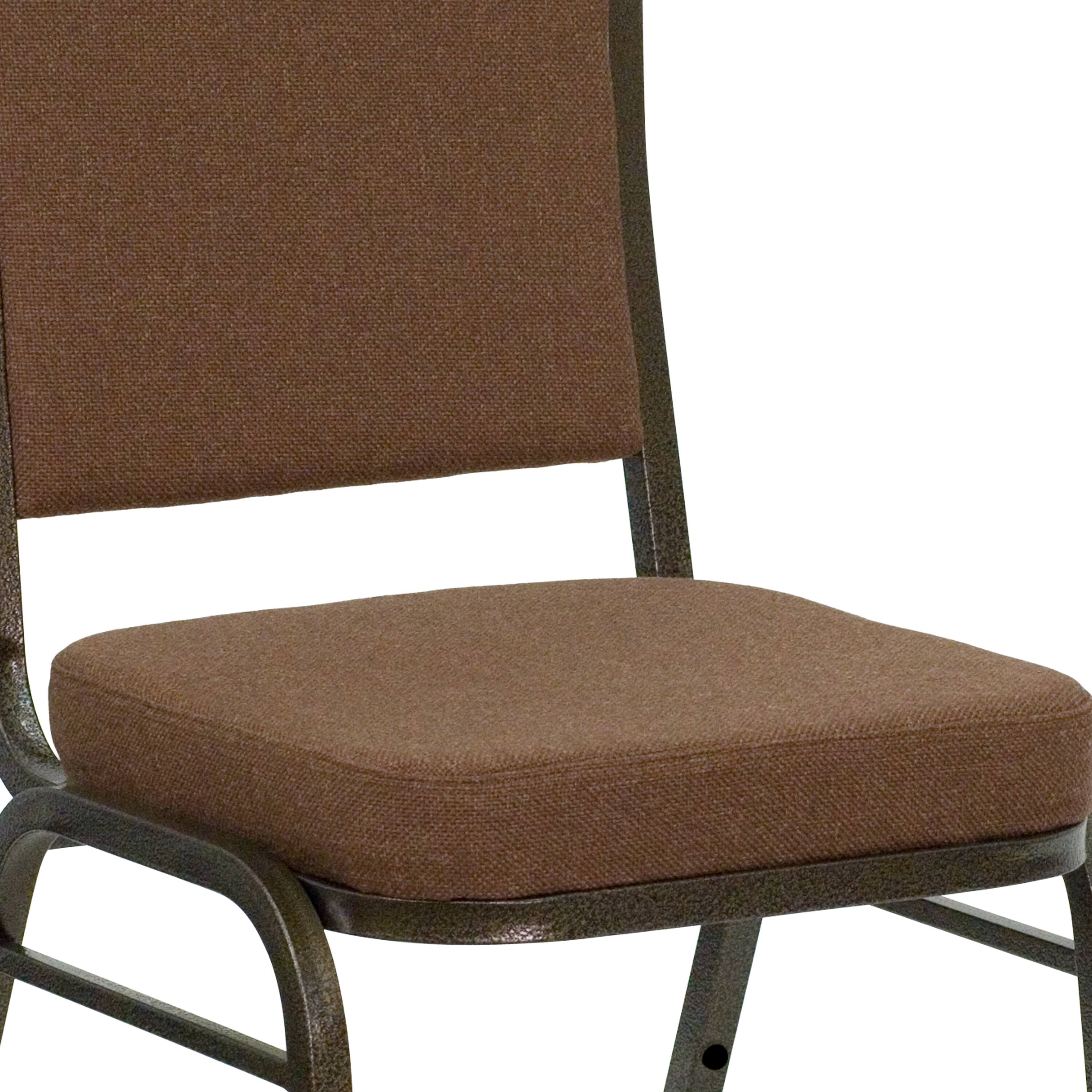 Alt View 19. Alamont Home - HERCULES Series Crown Back Stacking Banquet Chair - Coffee Fabric/Gold Vein Frame.
