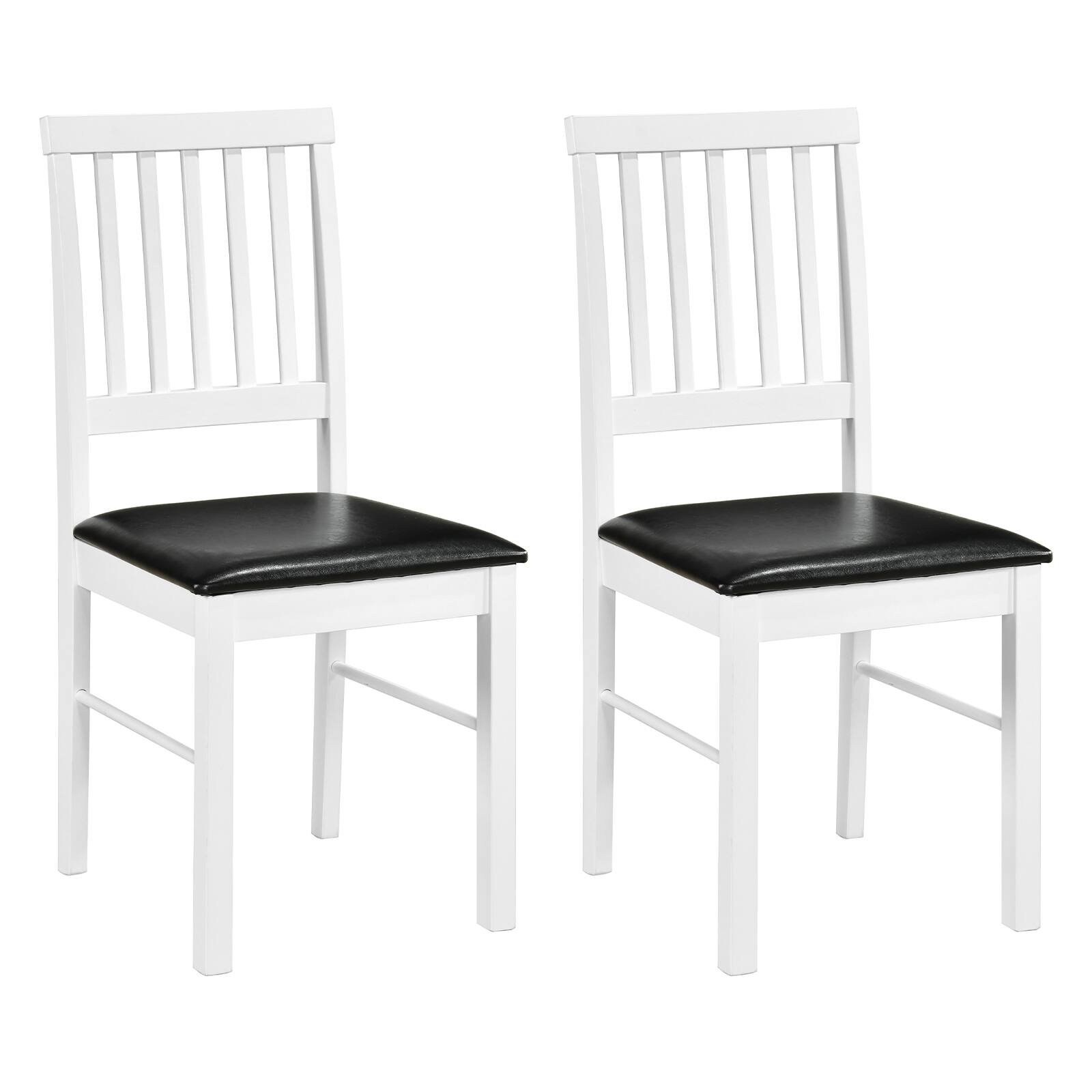 Alt View 9. Gymax - Gymax Dining Chairs Set of 4 w/ Hollowed Backrest Padded Seat & Rubber Wood Legs - White.