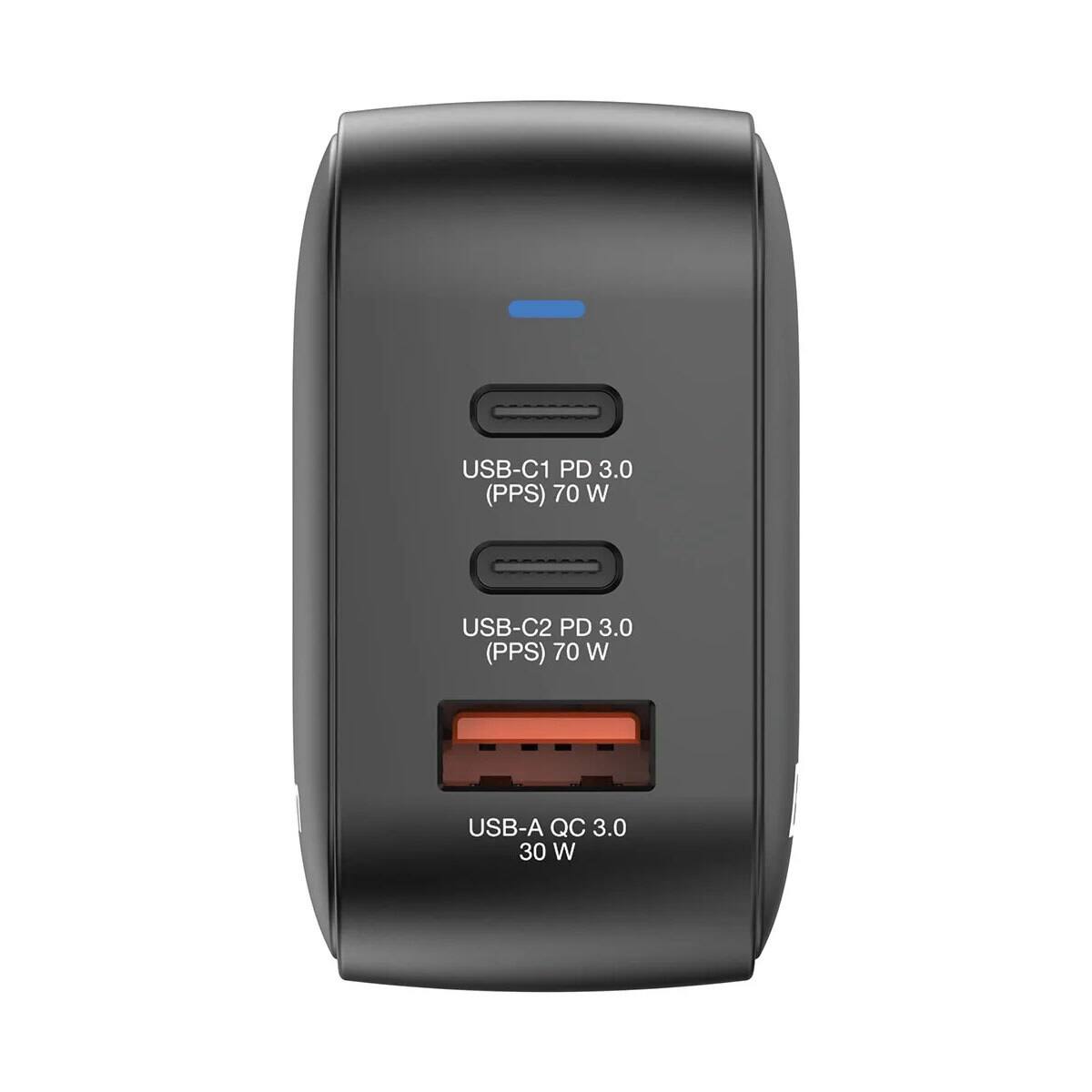 USB-C1 PD 3.0 (PPS) 70 W  
USB-C2 PD 3.0 (PPS) 70 W  
USB-A QC 3.0 30 W