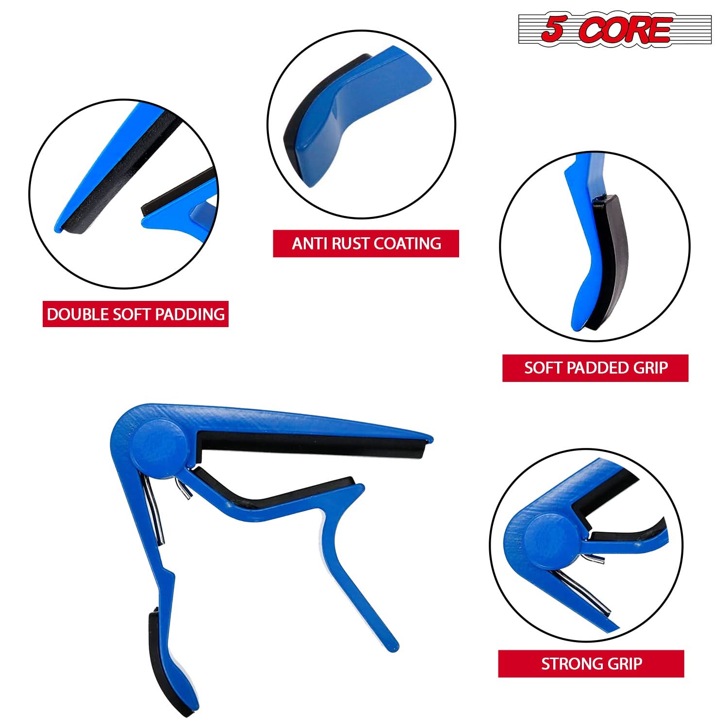 5 CORE

- DOUBLE SOFT PADDING
- ANTI RUST COATING
- SOFT PADDED GRIP
- STRONG GRIP