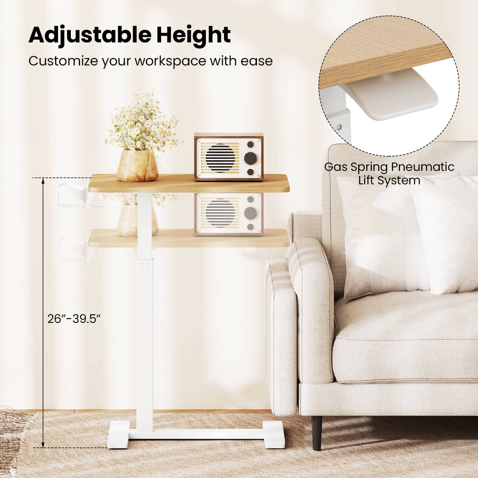 Adjustable Height  
Customize your workspace with ease  

Gas Spring Pneumatic Lift System  

26"–39.5"