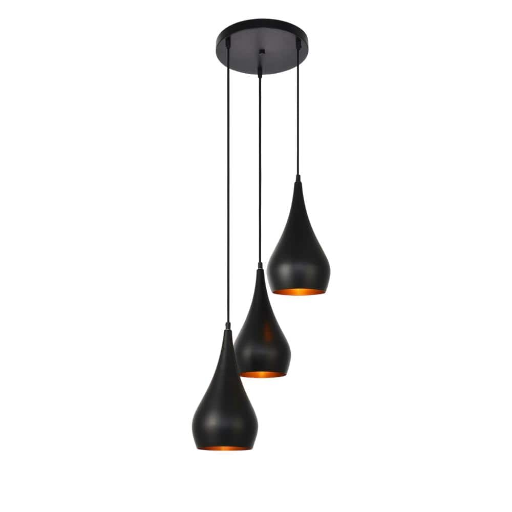 Living District - Nora Collection Pendant D14.5in H11.5in Lt:3 finish - Black price history on PriceWatchPro