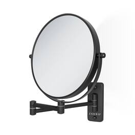Zadro - Wall Mounted Makeup Mirror with 8X/1X Magnifications & Extendable Arm - Black
