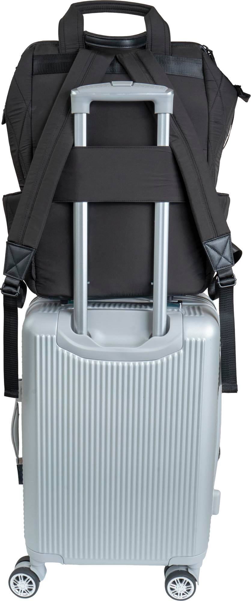 Alt View 1. Max Studio - Magid NYC 18-Inch Diamond Quilted Puffer Nylon Backpack with Laptop Sleeve — Navy - 600-NAVY.