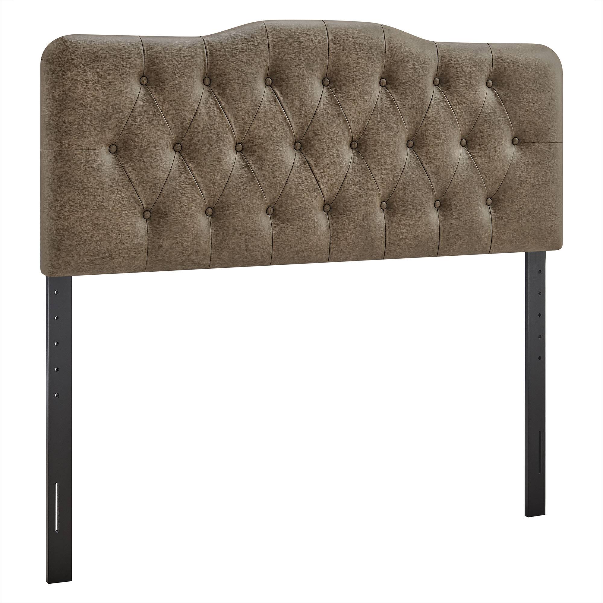 Angle. Modway - Annabel Faux Leather Queen Headboard by Modway - Mushroom.