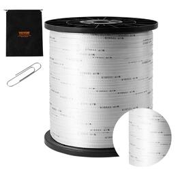 VEVOR - Durable Polyester Pull Cord, Width 0.5" & Length 5249ft, Max Load 1250 lbf, Measurement Marks, for Organizing Cables - White